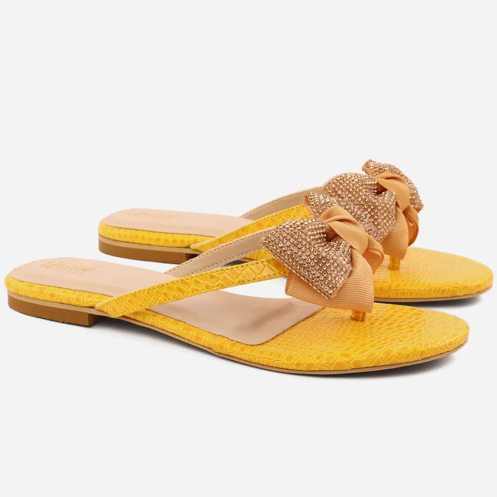 Girl’s "DAISY" Bow-Tie Flat Slippers. - Image 2