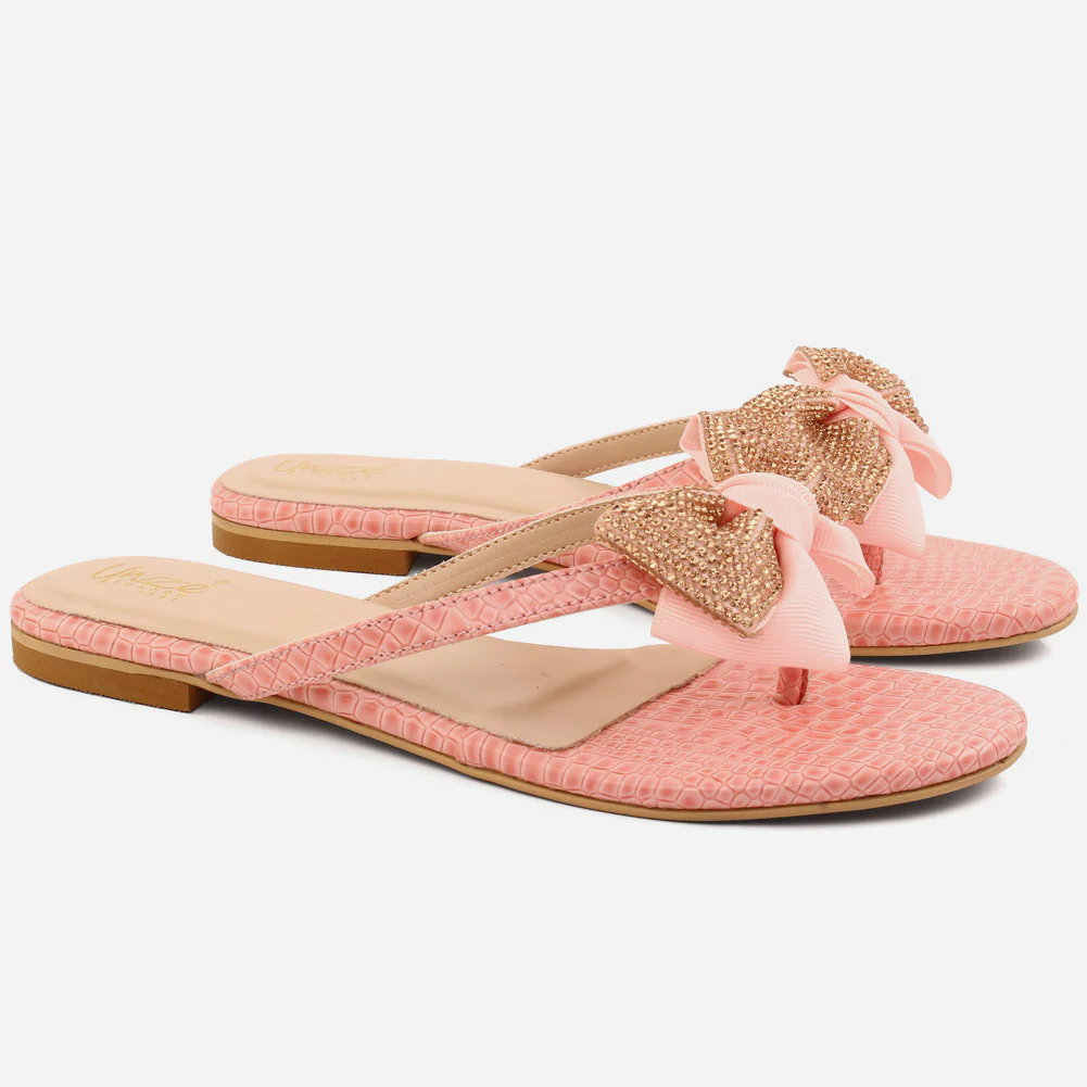 Girl’s "DAISY" Bow-Tie Flat Slippers. - Image 2