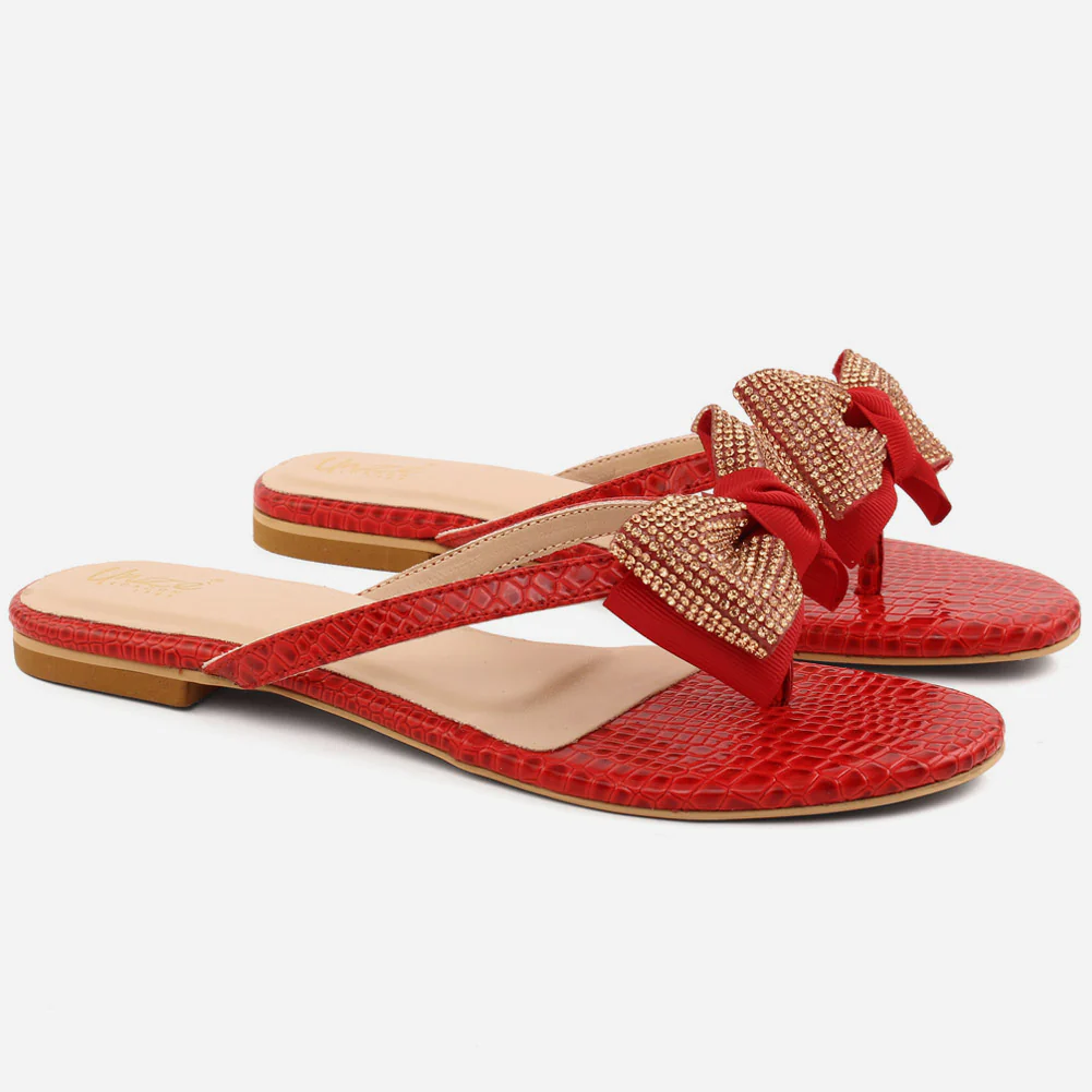Girl’s "DAISY" Bow-Tie Flat Slippers. - Image 2