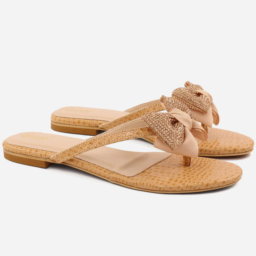 Girl’s "DAISY" Bow-Tie Flat Slippers. - Image 2
