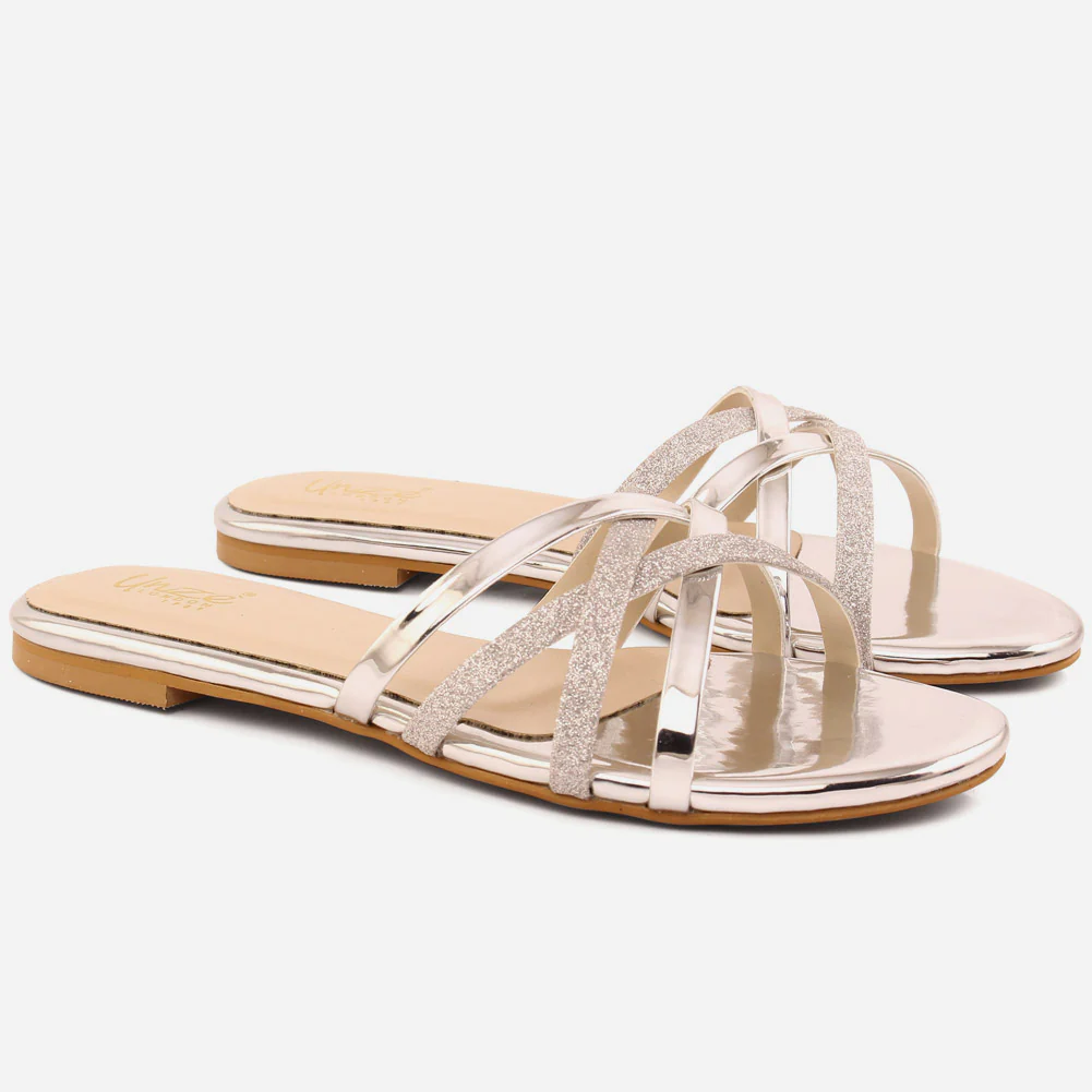 Girl’s "TIANA" Cross Straps Glittery Slippers - Image 2
