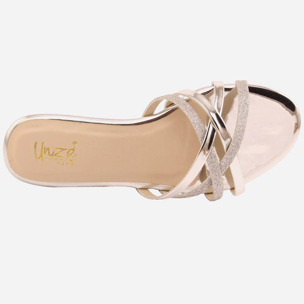 Girl’s "TIANA" Cross Straps Glittery Slippers - Image 4