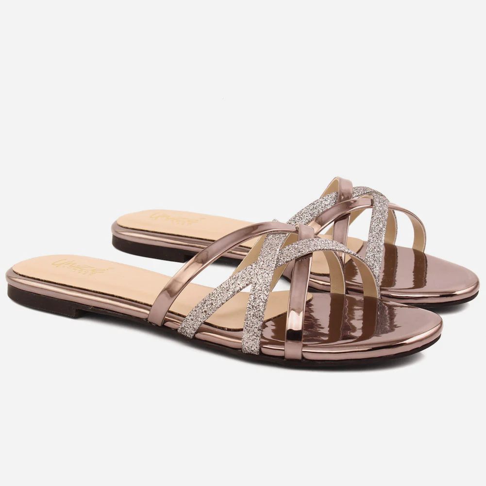 Girl’s "TIANA" Cross Straps Glittery Slippers - Image 2