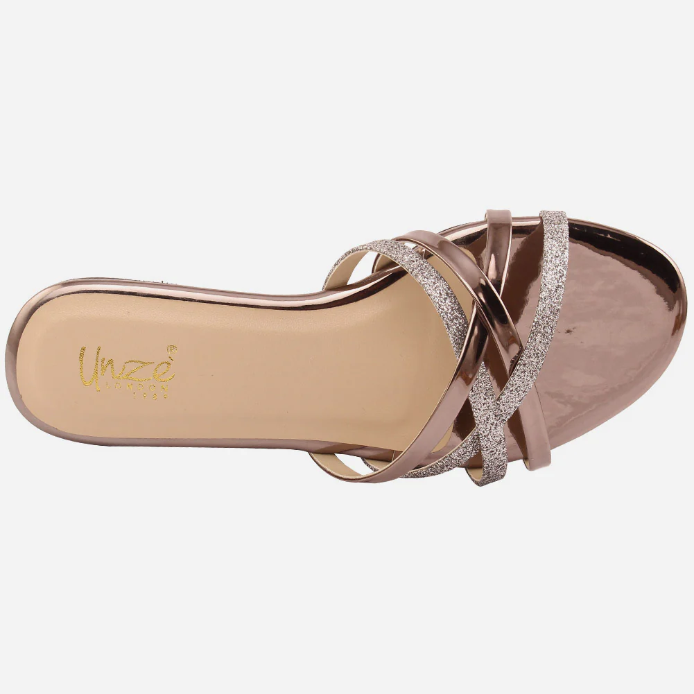 Girl’s "TIANA" Cross Straps Glittery Slippers - Image 4