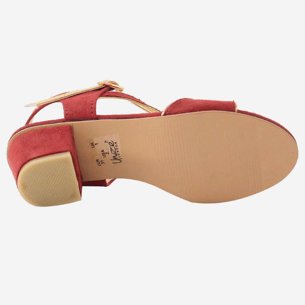 Girls "FINN" Suede Heel Sandal - Image 5