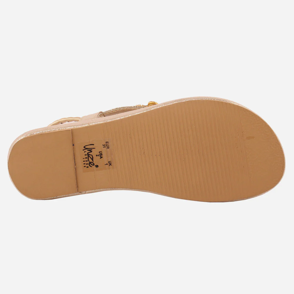 Girls "Gaby" Decorated Flat Sole Sandals - Image 5