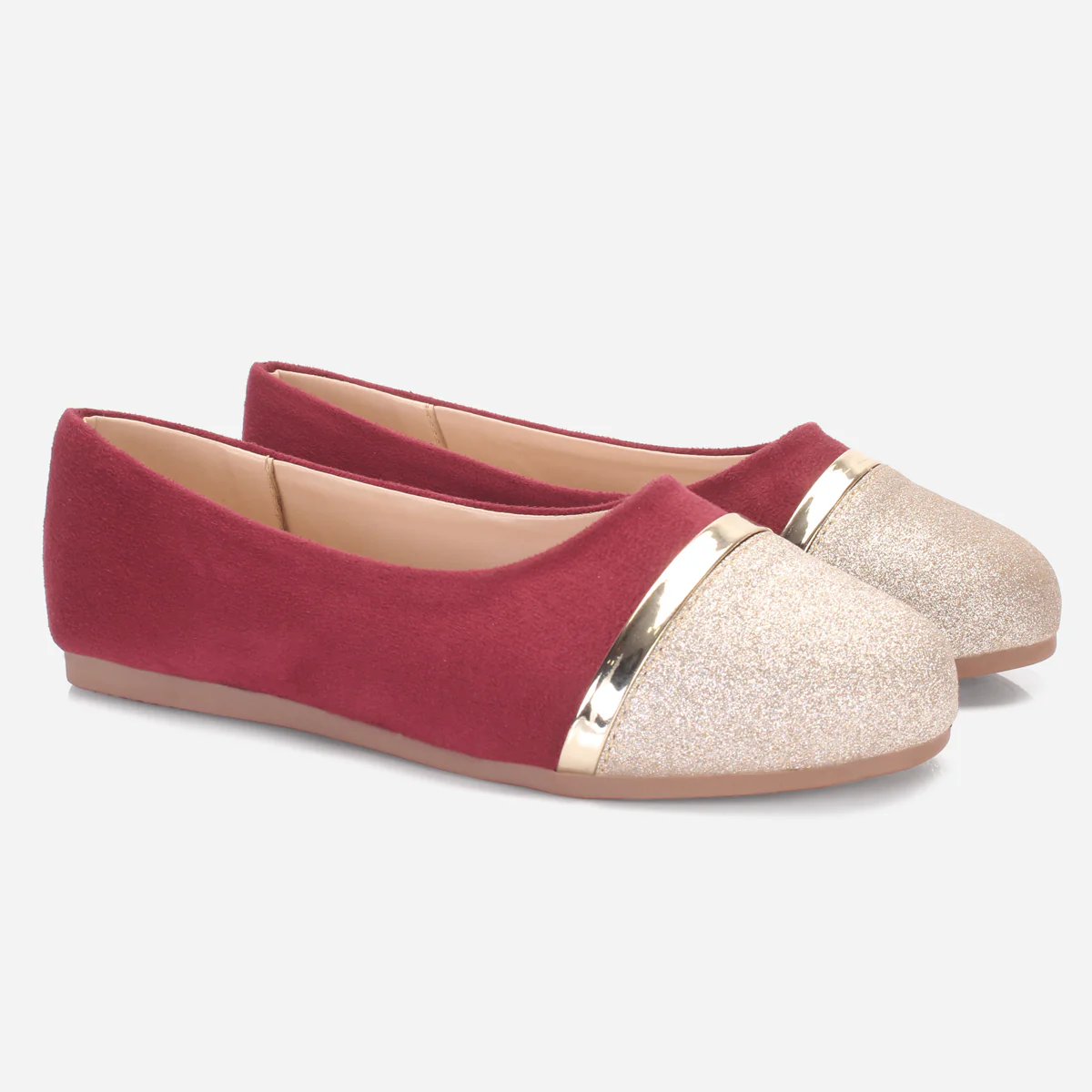 Girls "JANNIE" Shimmer Flat Pumps - Image 2