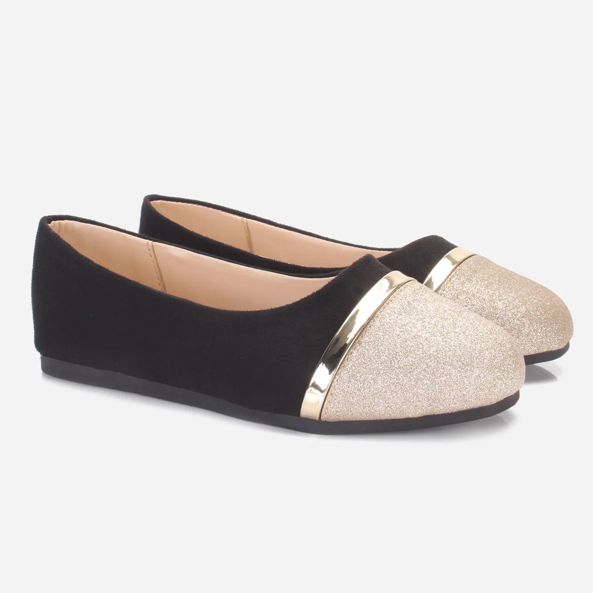 Girls "JANNIE" Shimmer Flat Pumps - Image 2