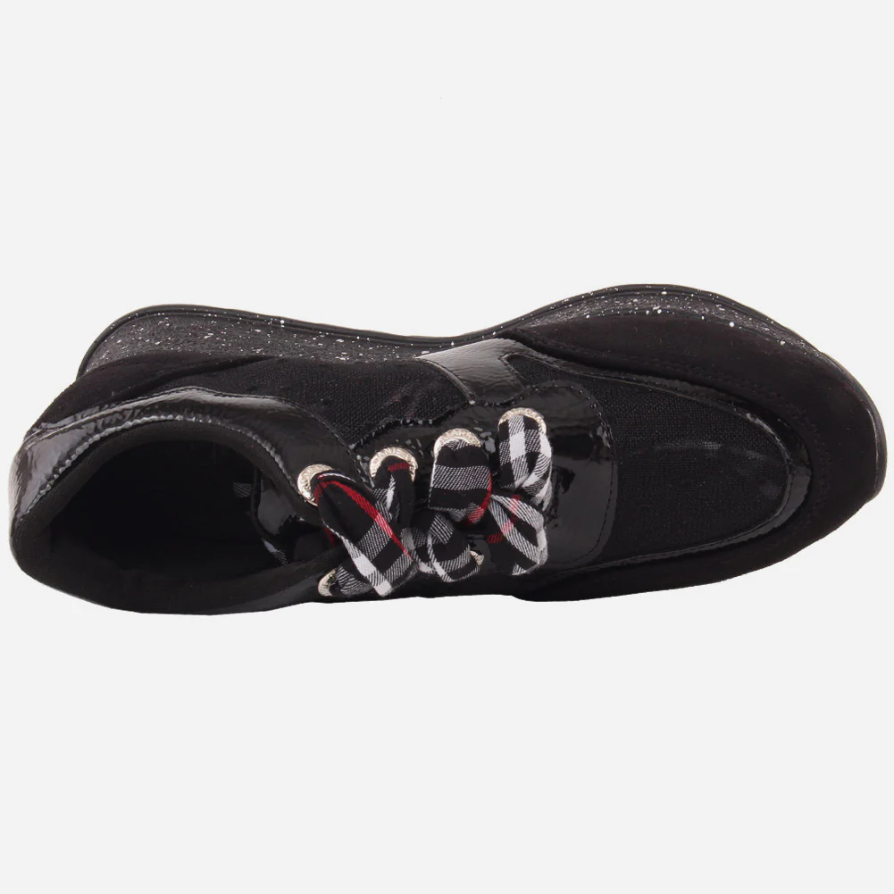 Girls "MILA" Sparkle Lace Up Trainers - Image 4