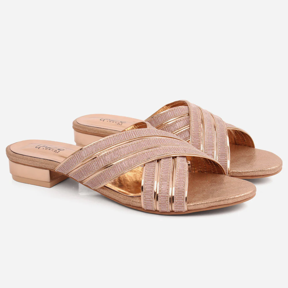 Girls "DOPHY" Cross Strap Heel Slippers - Image 2