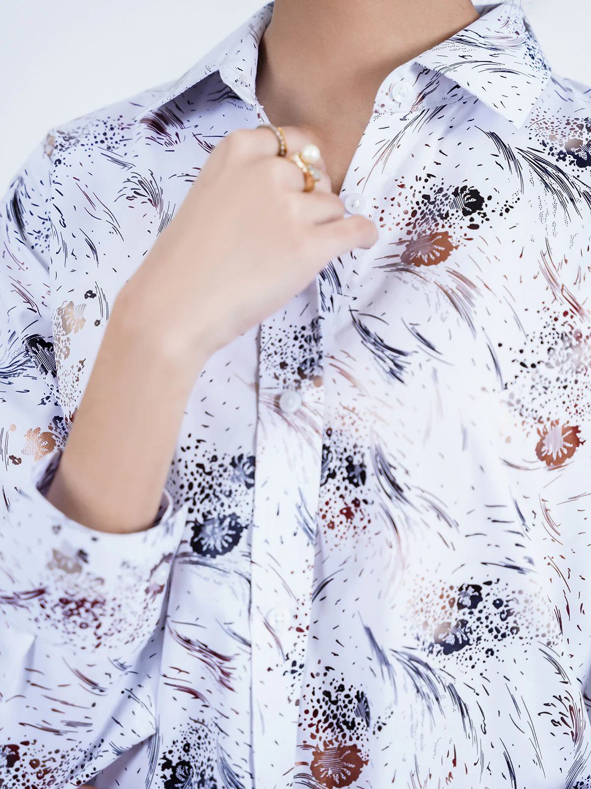"GRAZIA" Printed Regular Fit Cotton Top - Image 4