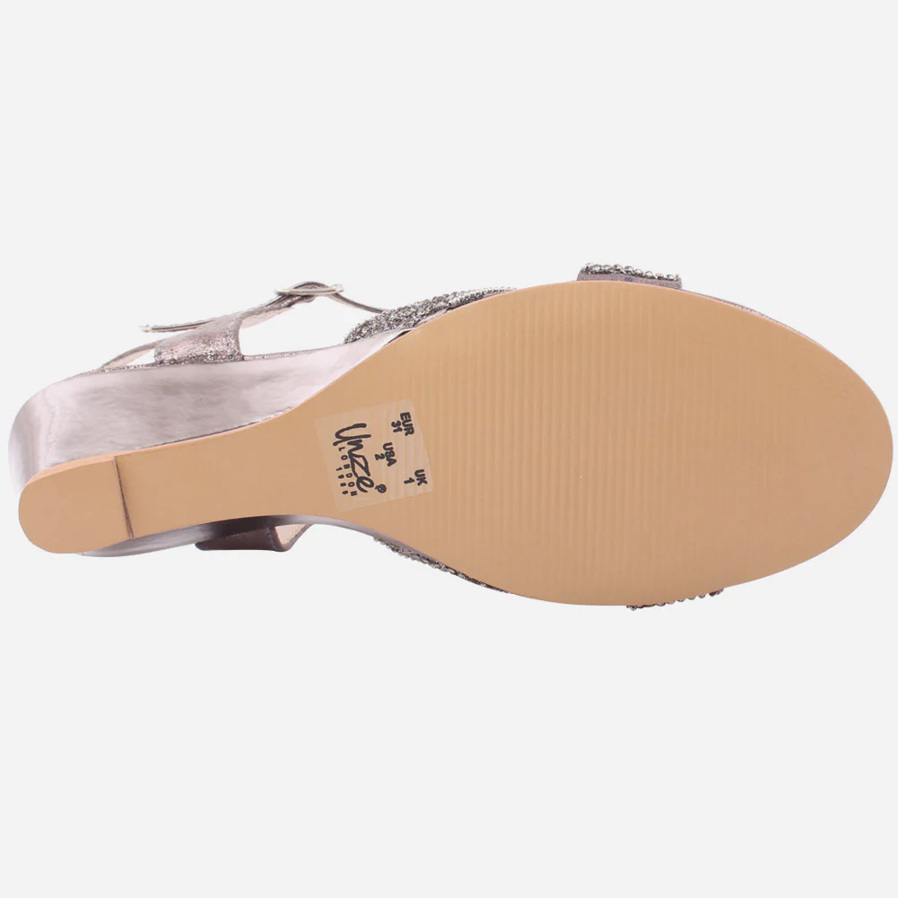 Grils"Jeena"Low heel sparkle Sandals - Image 5