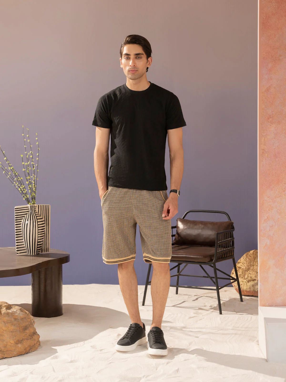 "HARLAN" Regular Fit Jacquard Short - Image 2