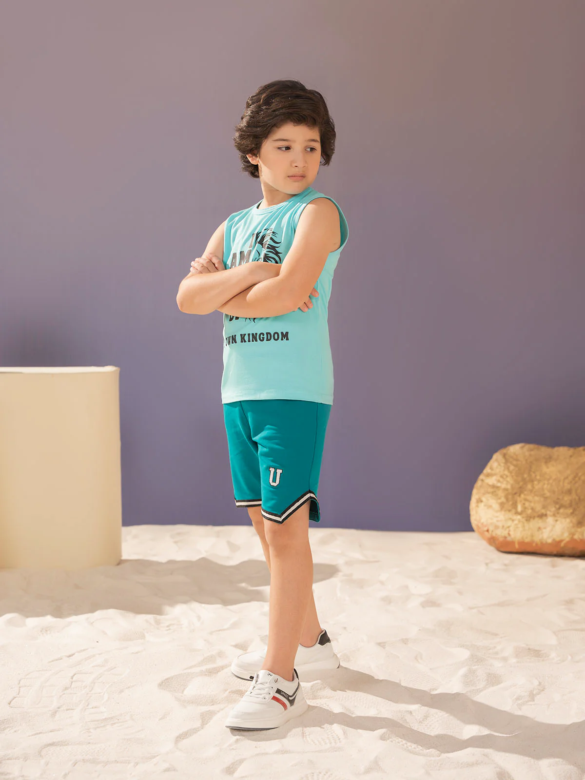 "HASHIR" Regular Fit Terry Knits Shorts - Image 3