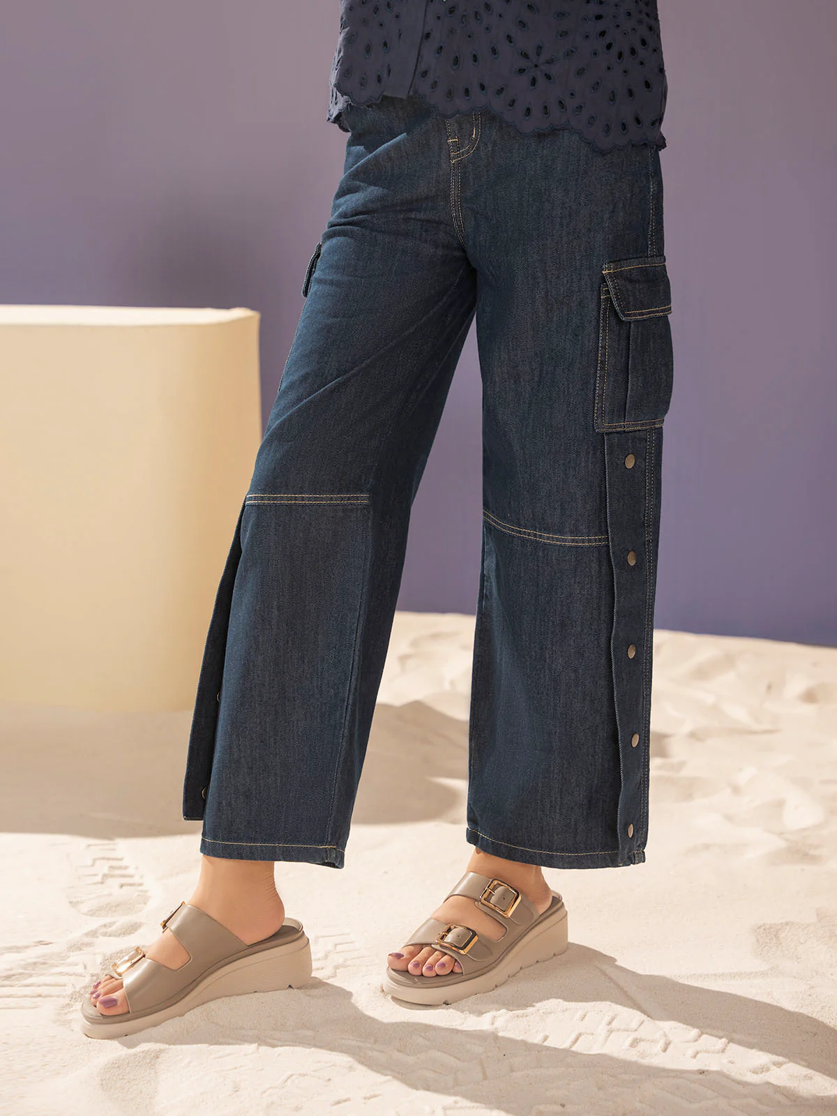 "HEZEKI" Cargo Fit Denim Pant - Image 4