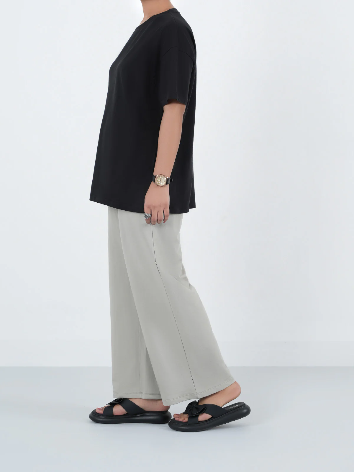 "HOLDEN" Basic Wide leg Knit Trouser - Image 3
