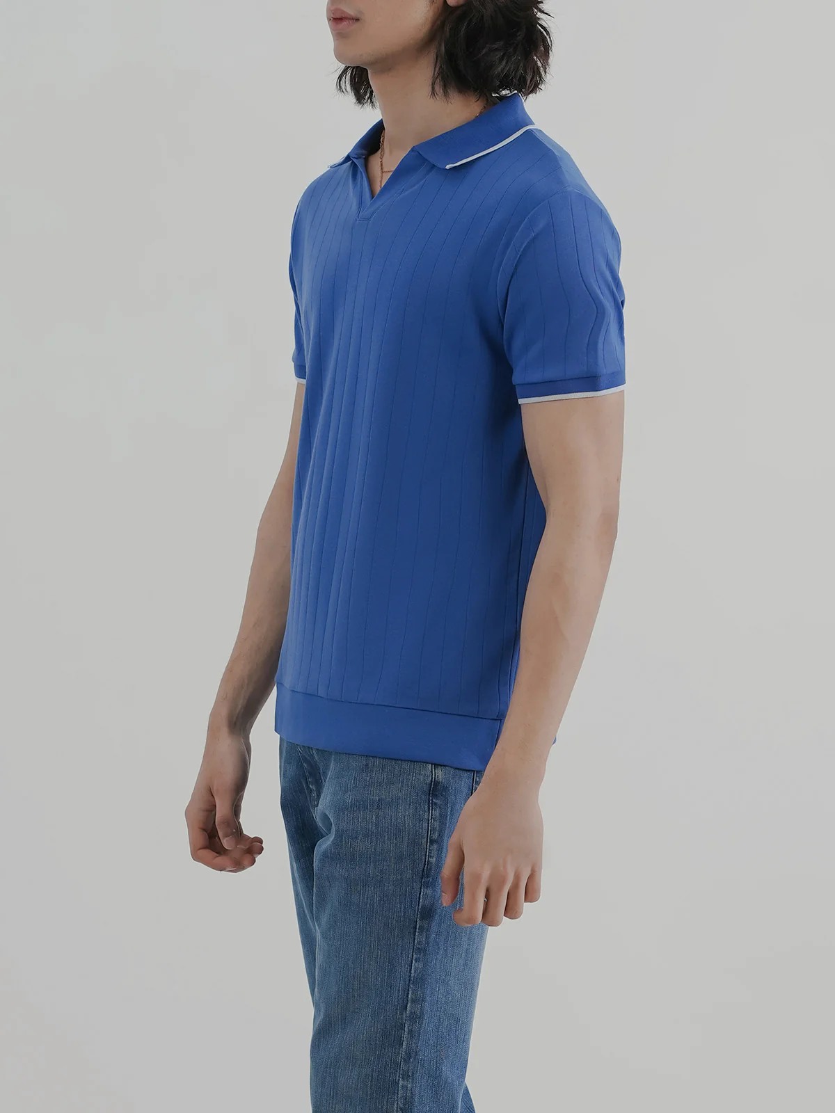 "JACQUE" Regular Fit Textured Polo Shirt - Image 3