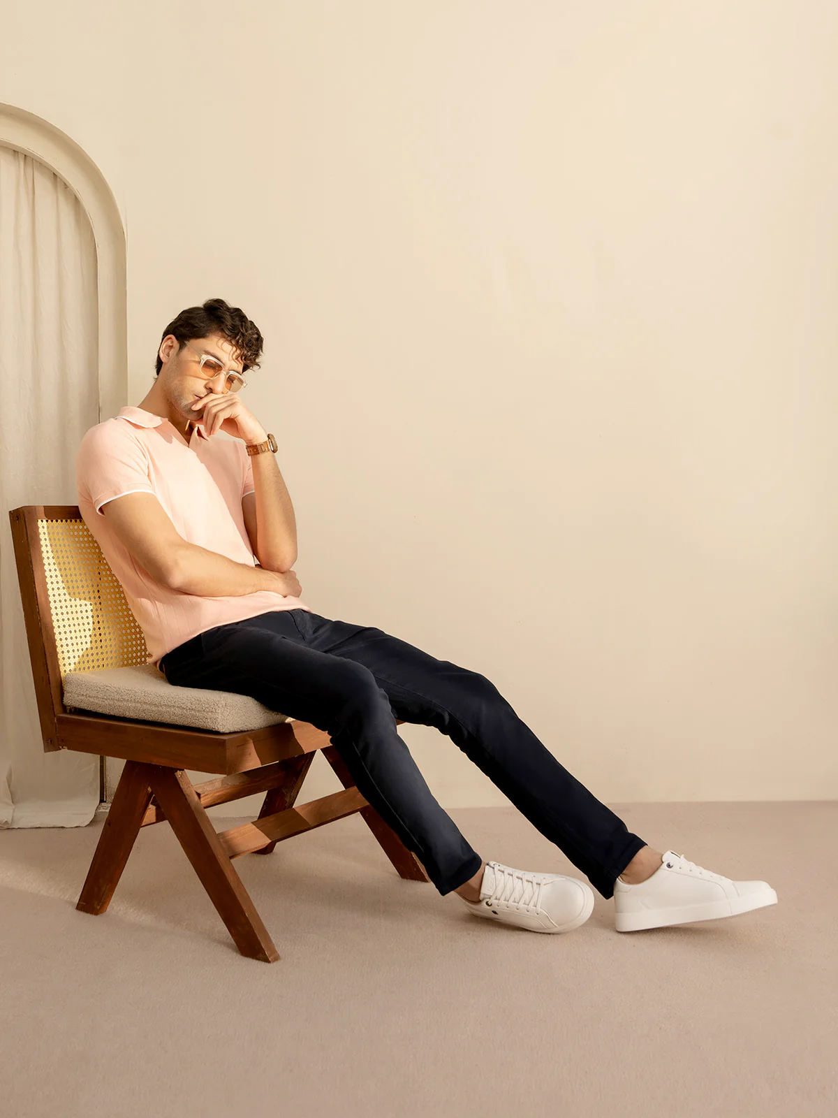"JACQUE" Regular Fit Textured Polo Shirt - Image 3