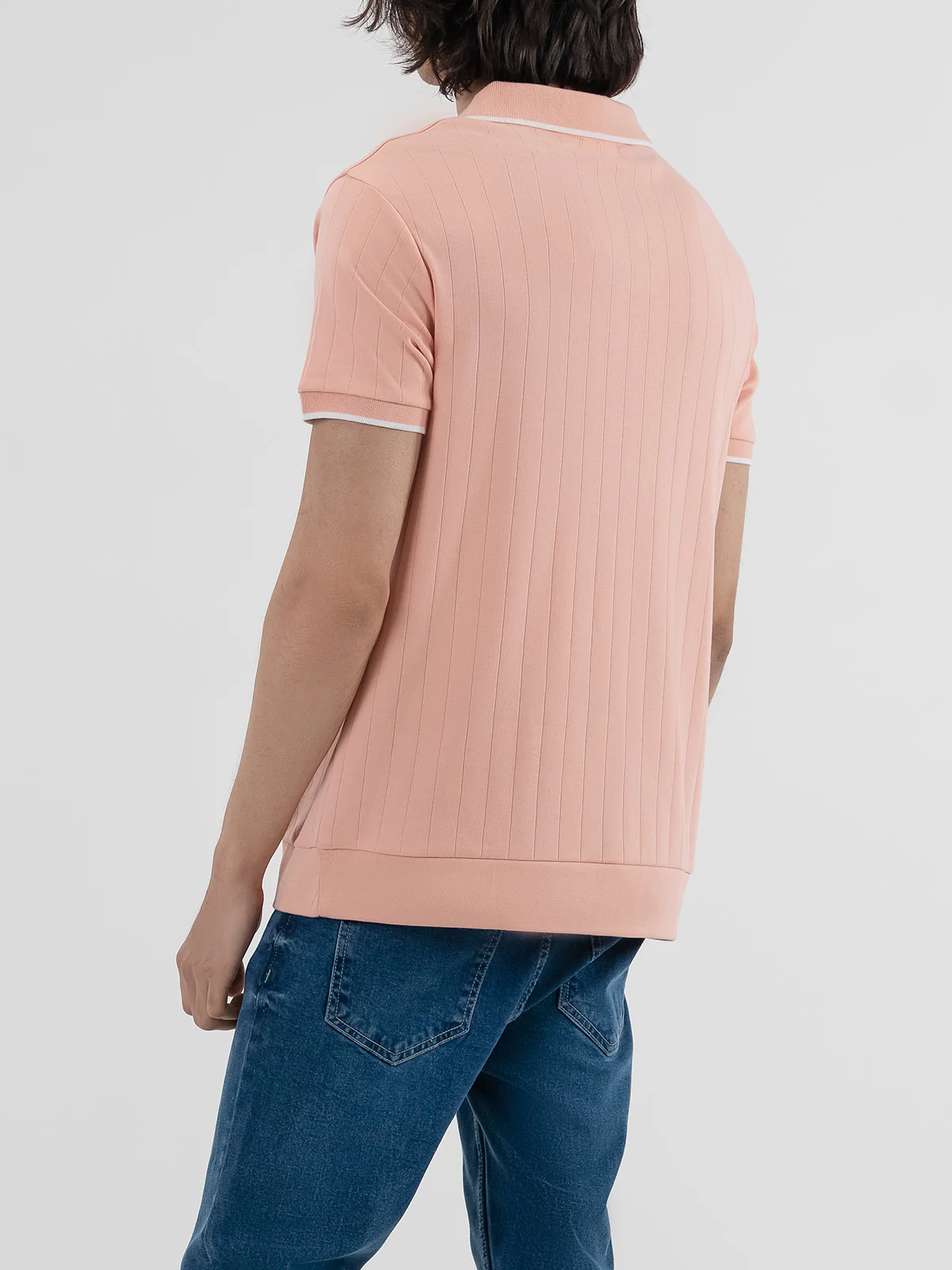 "JACQUE" Regular Fit Textured Polo Shirt - Image 8