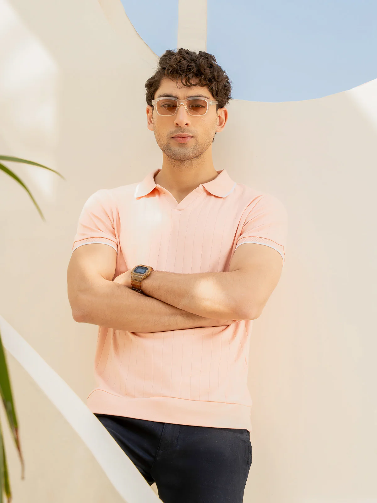 "JACQUE" Regular Fit Textured Polo Shirt - Image 9