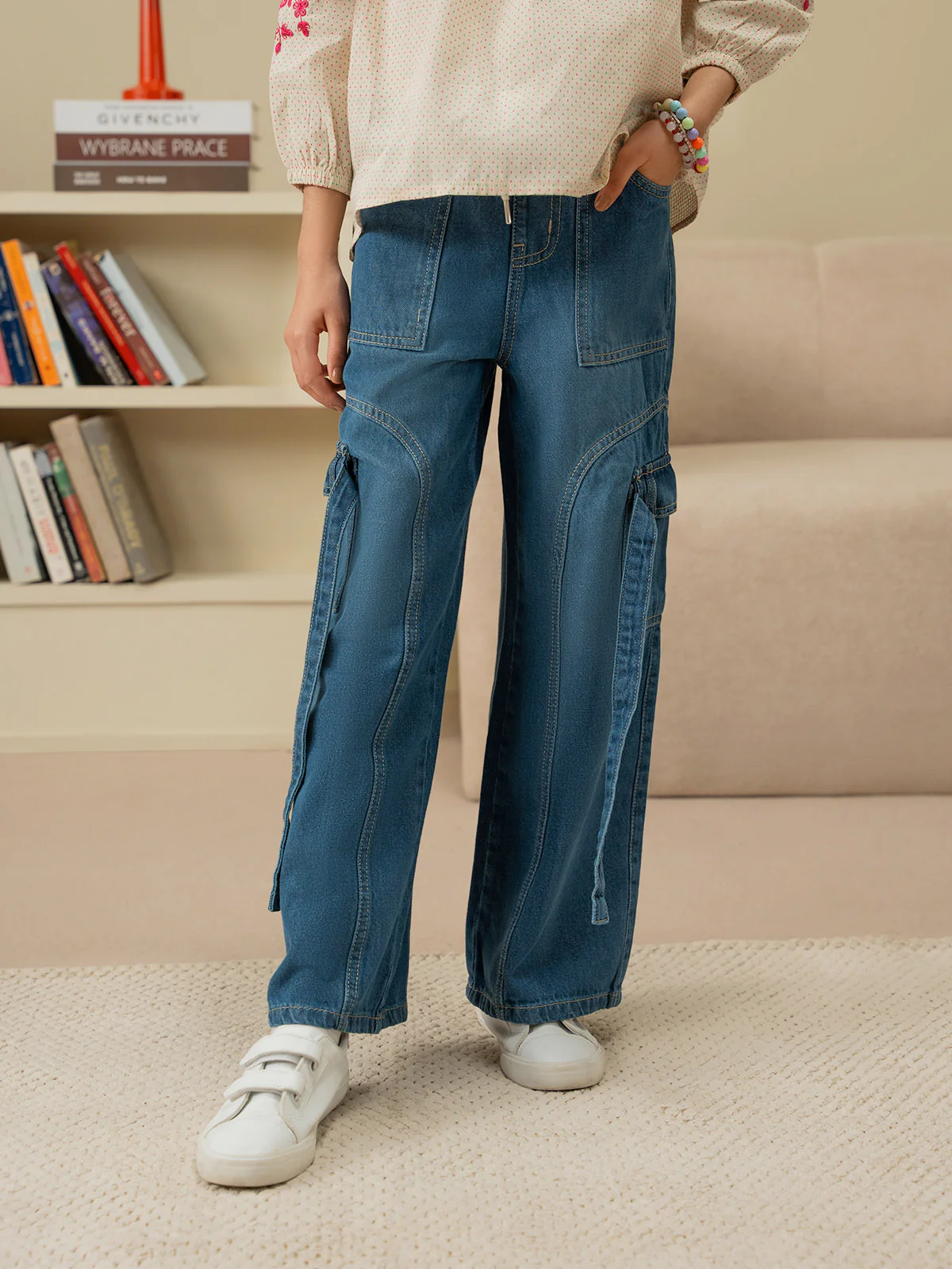 "JAMES" Cargo Fit Denim Jeans