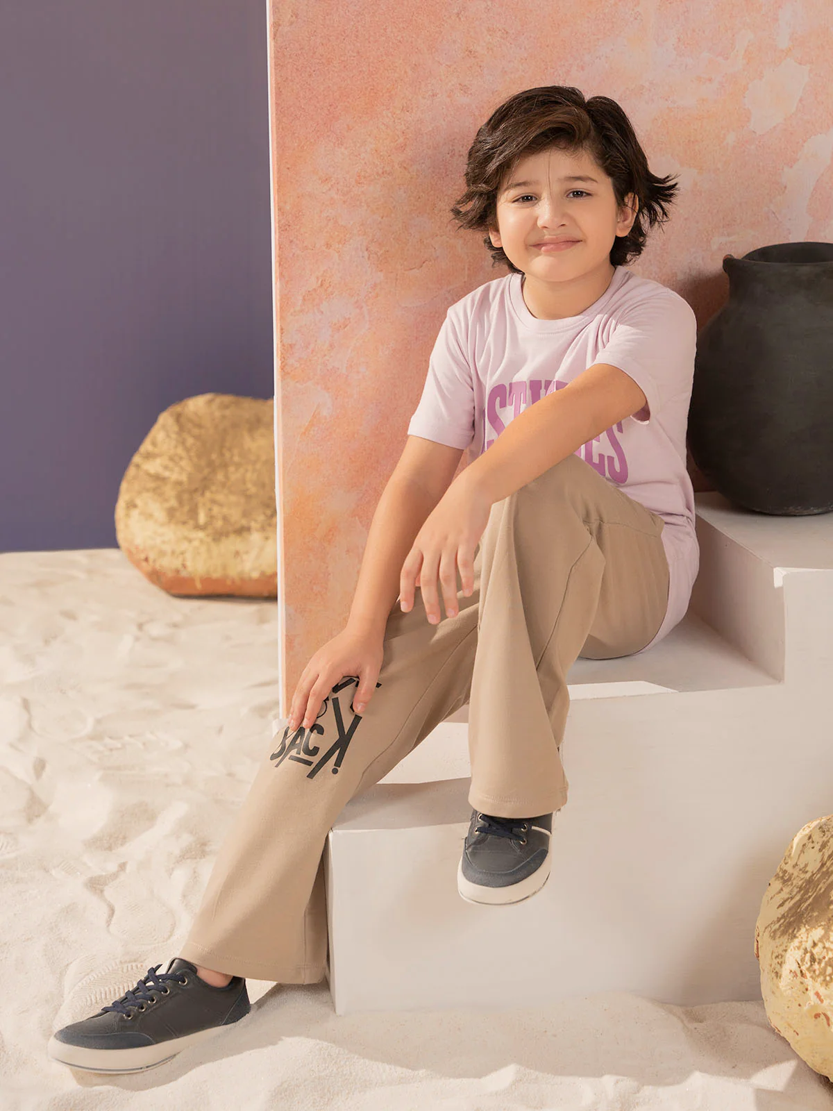 "JASIAH" Graphic Regular Fit Terry Trouser - Image 2