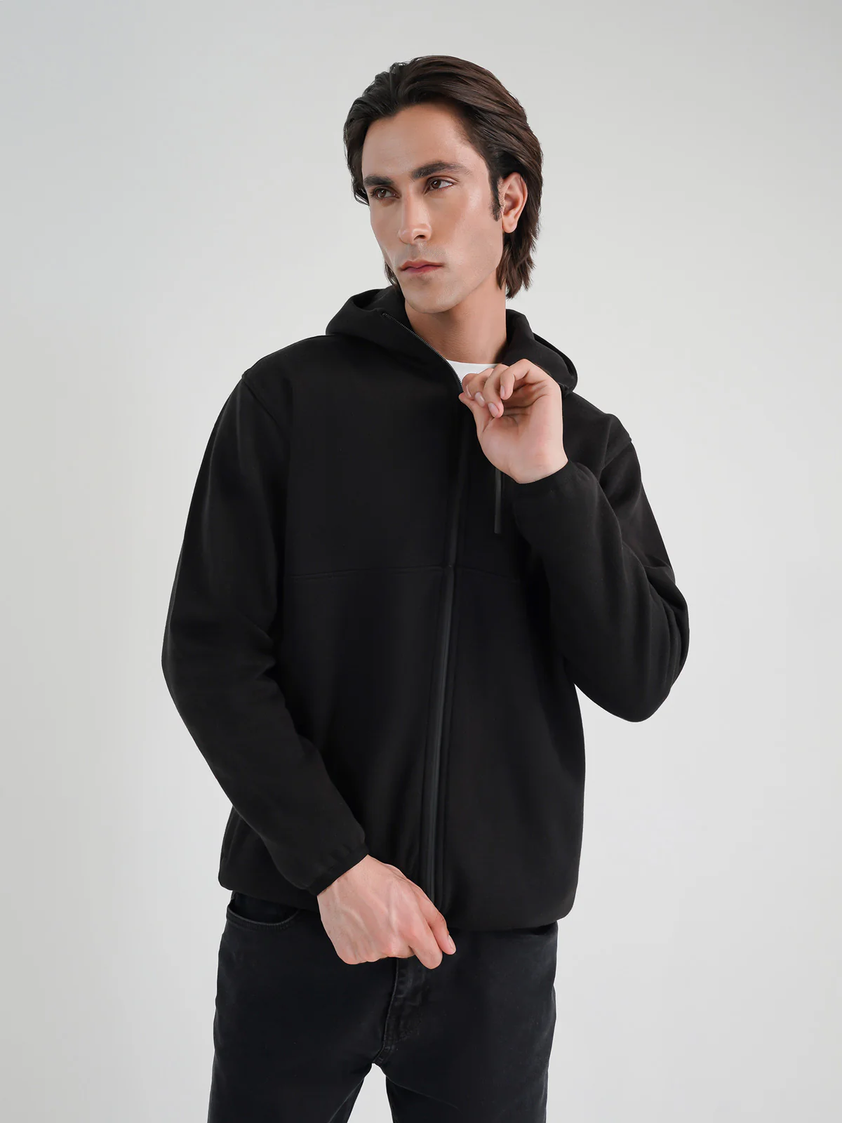 "JOCASTA" Cut and Sew Zipper Hoodie - Image 2