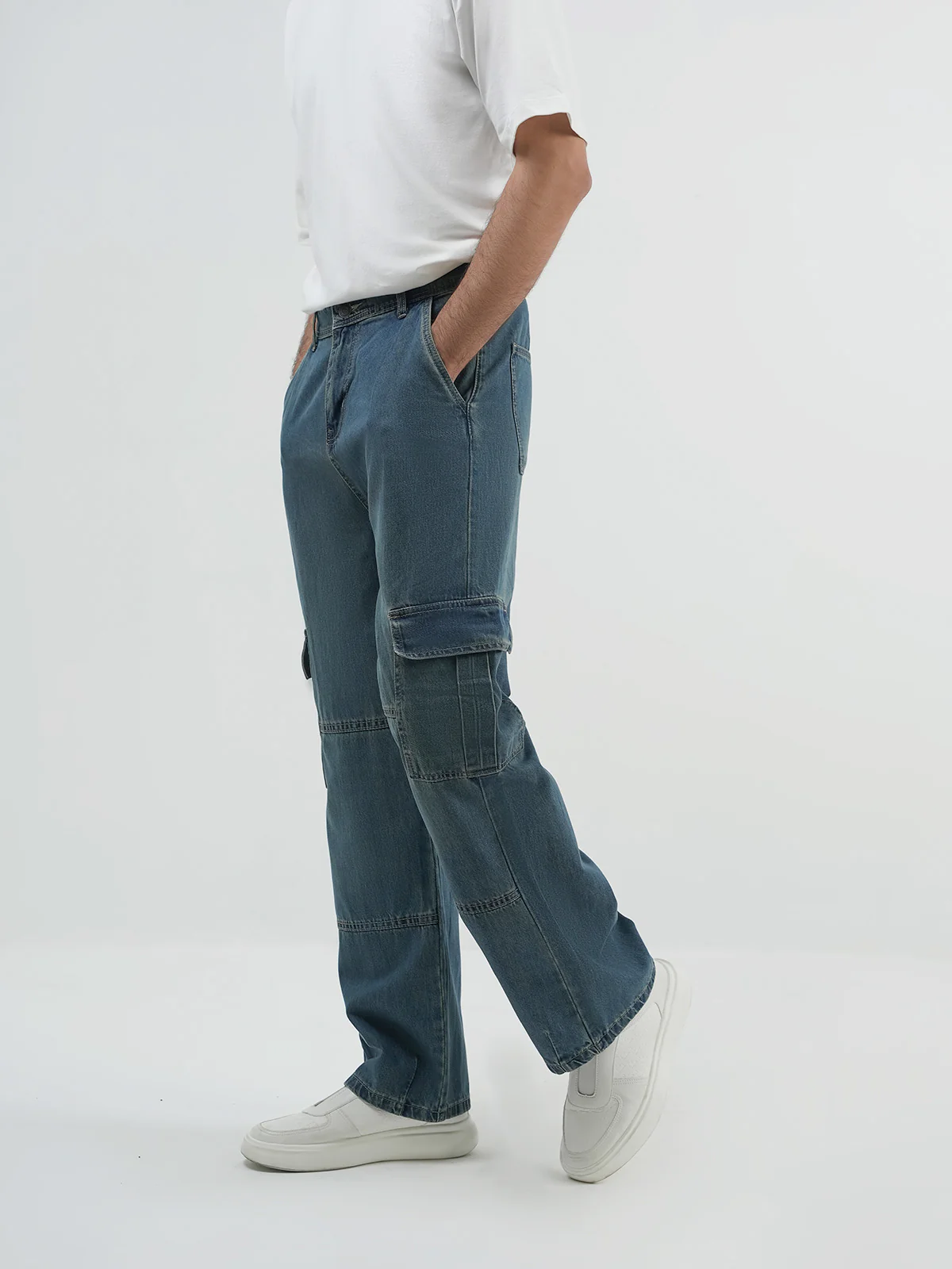"JOSEPH" Cargo Fit Denim Jeans - Image 2