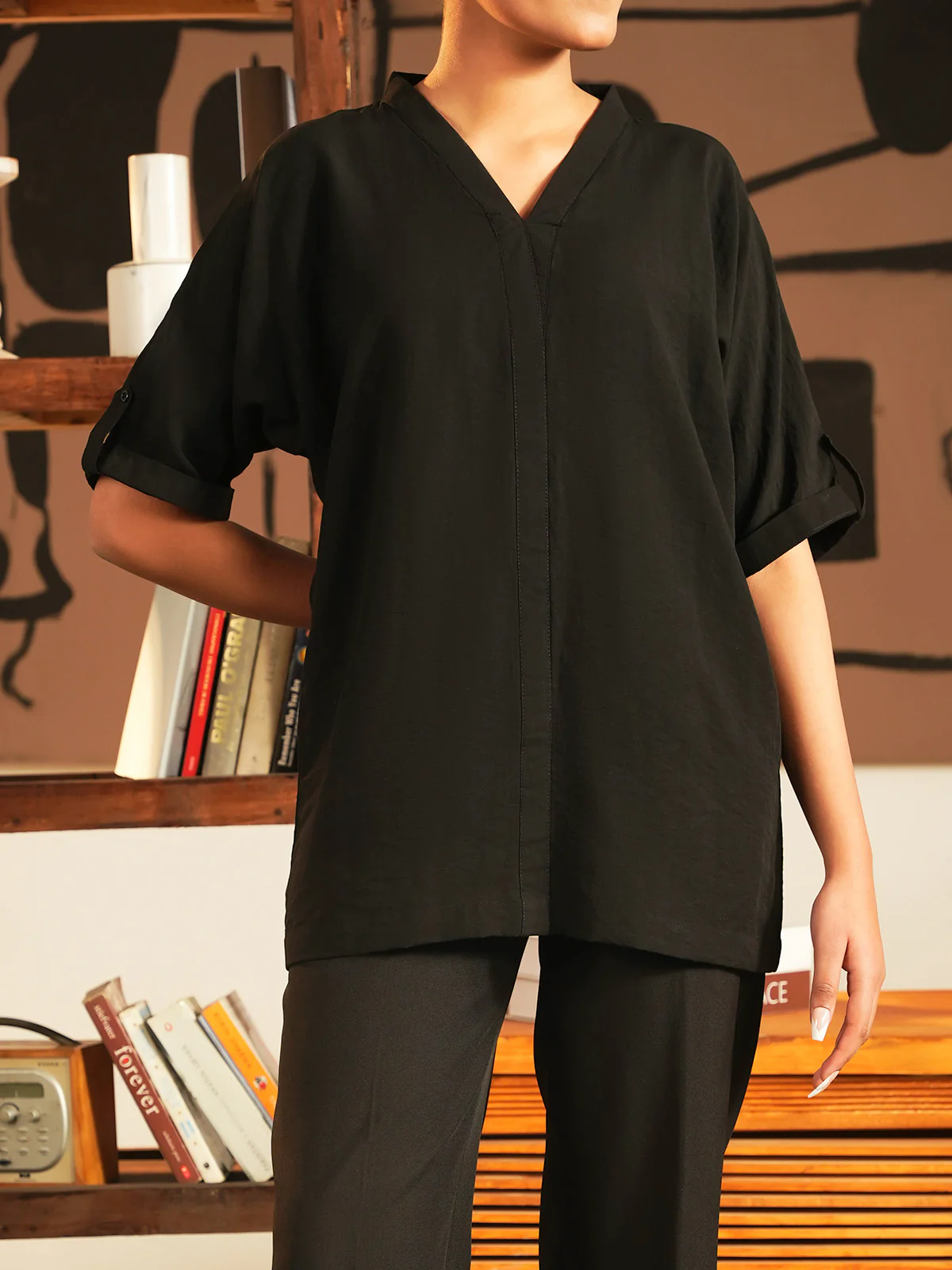 "JULIA" Textured Regular Top Cotton