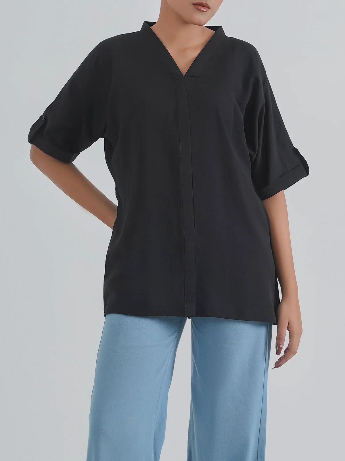 "JULIA" Textured Regular Top Cotton - Image 2