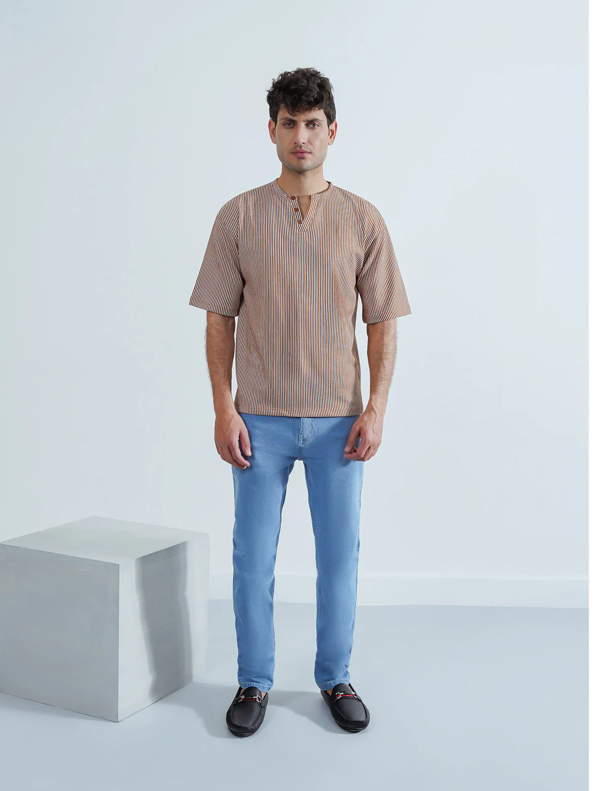 "KASHIA" Textured Regular Fit T-Shirt