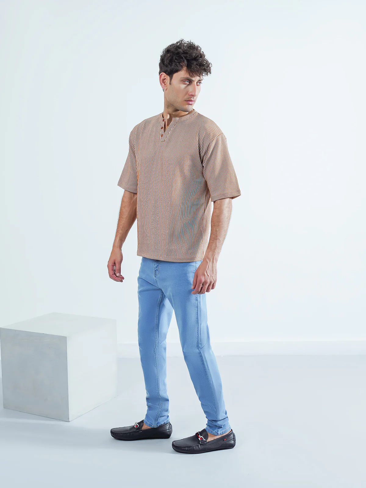 "KASHIA" Textured Regular Fit T-Shirt - Image 3