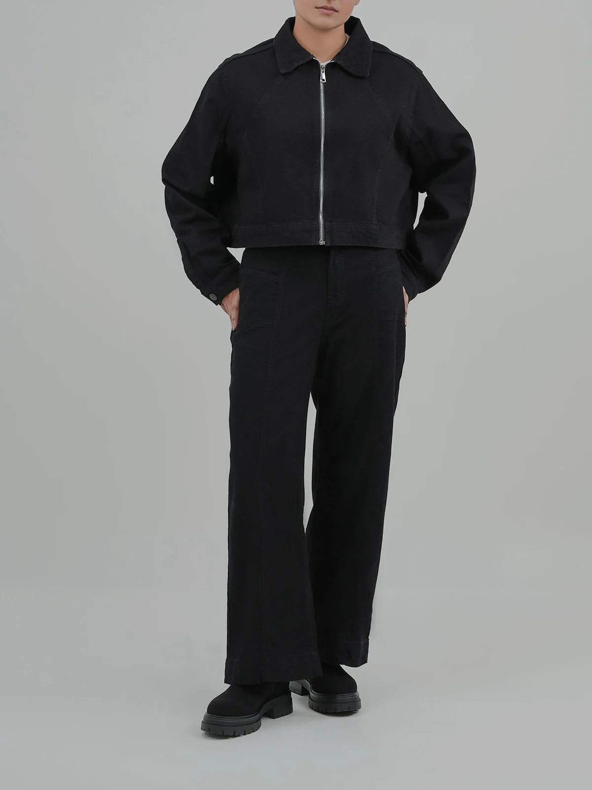 "KAWEHI" Trendy Cropped Denim Jacket - Image 2