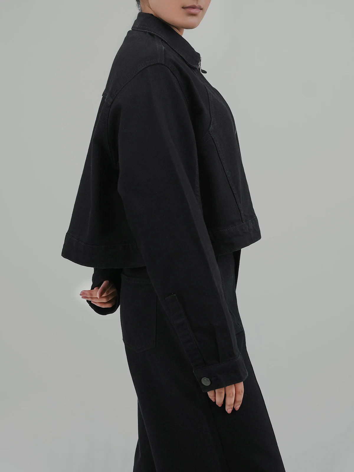 "KAWEHI" Trendy Cropped Denim Jacket - Image 3