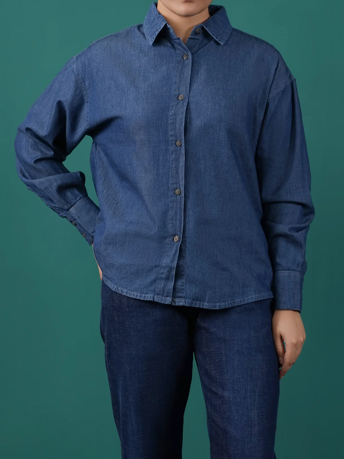 "KAZOU" Stylish Regular Fit Denim Top