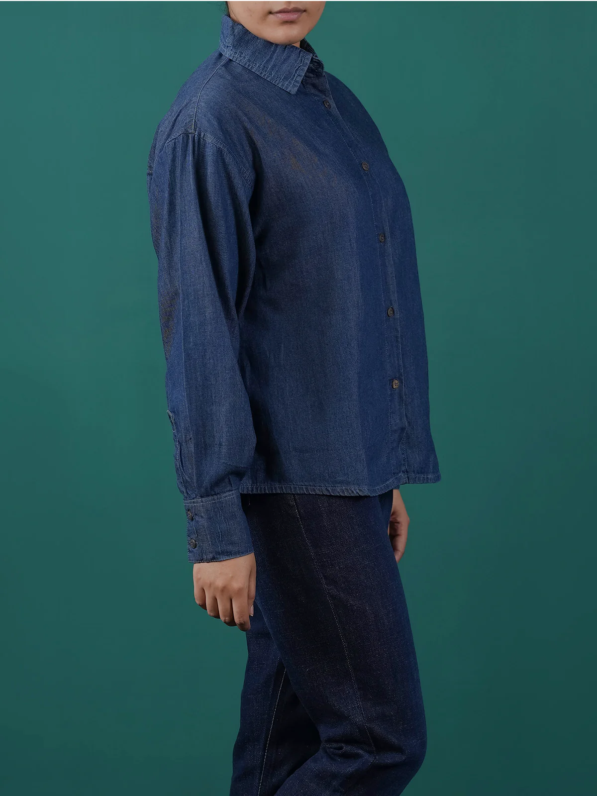 "KAZOU" Stylish Regular Fit Denim Top - Image 3