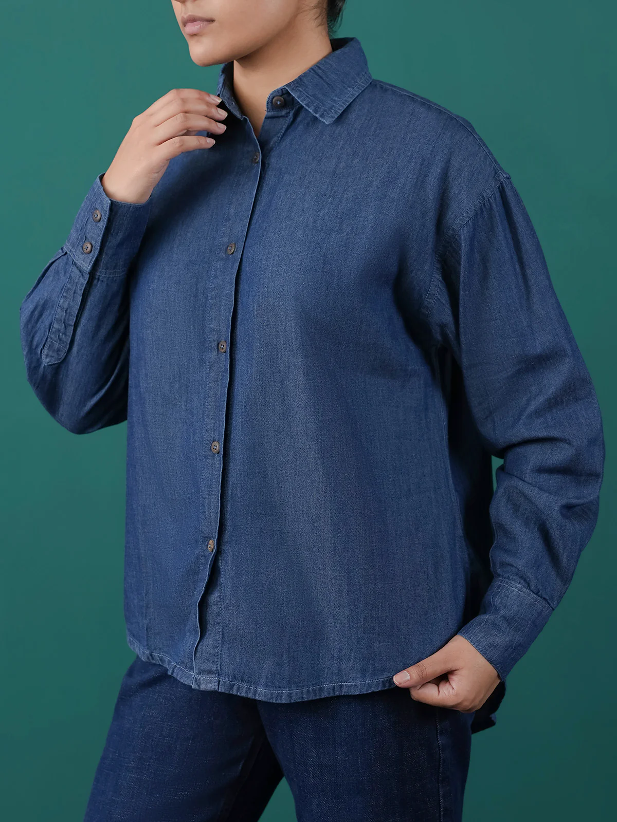 "KAZOU" Stylish Regular Fit Denim Top - Image 4