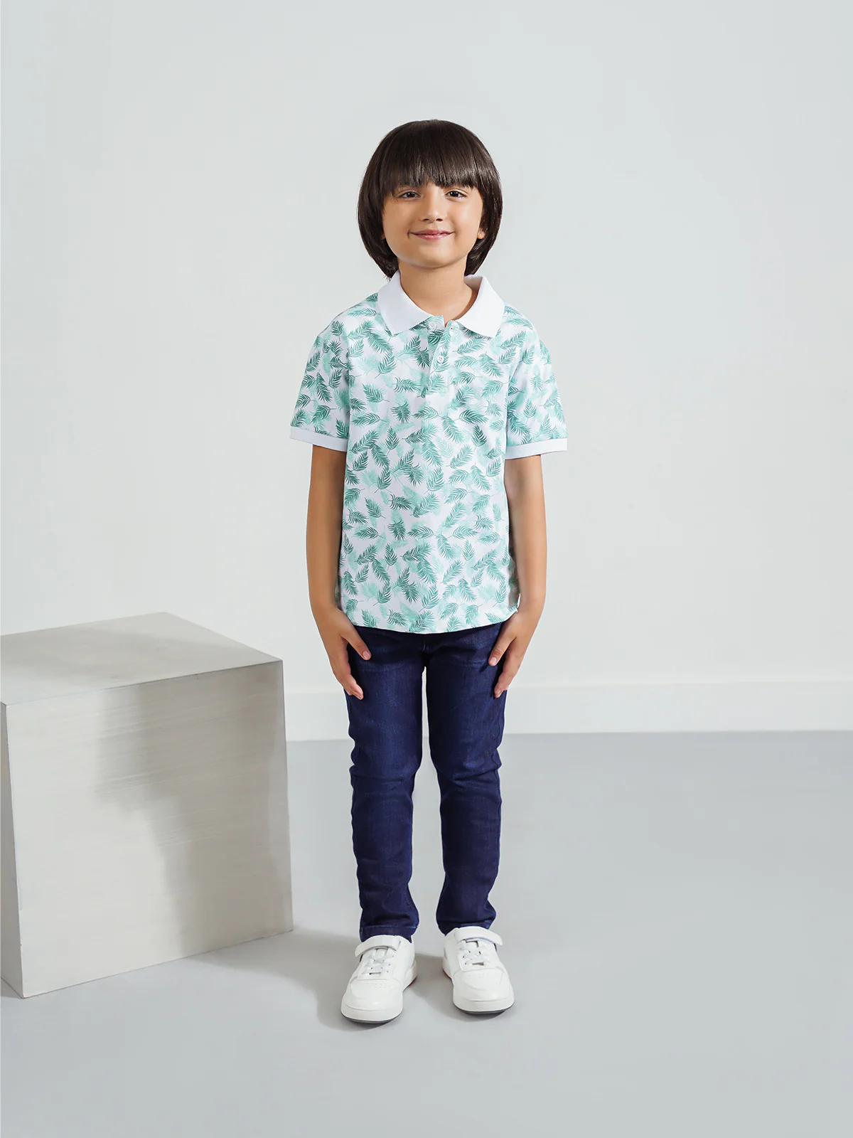 "KIMONI" Printed Regular Fit Polo Shirt