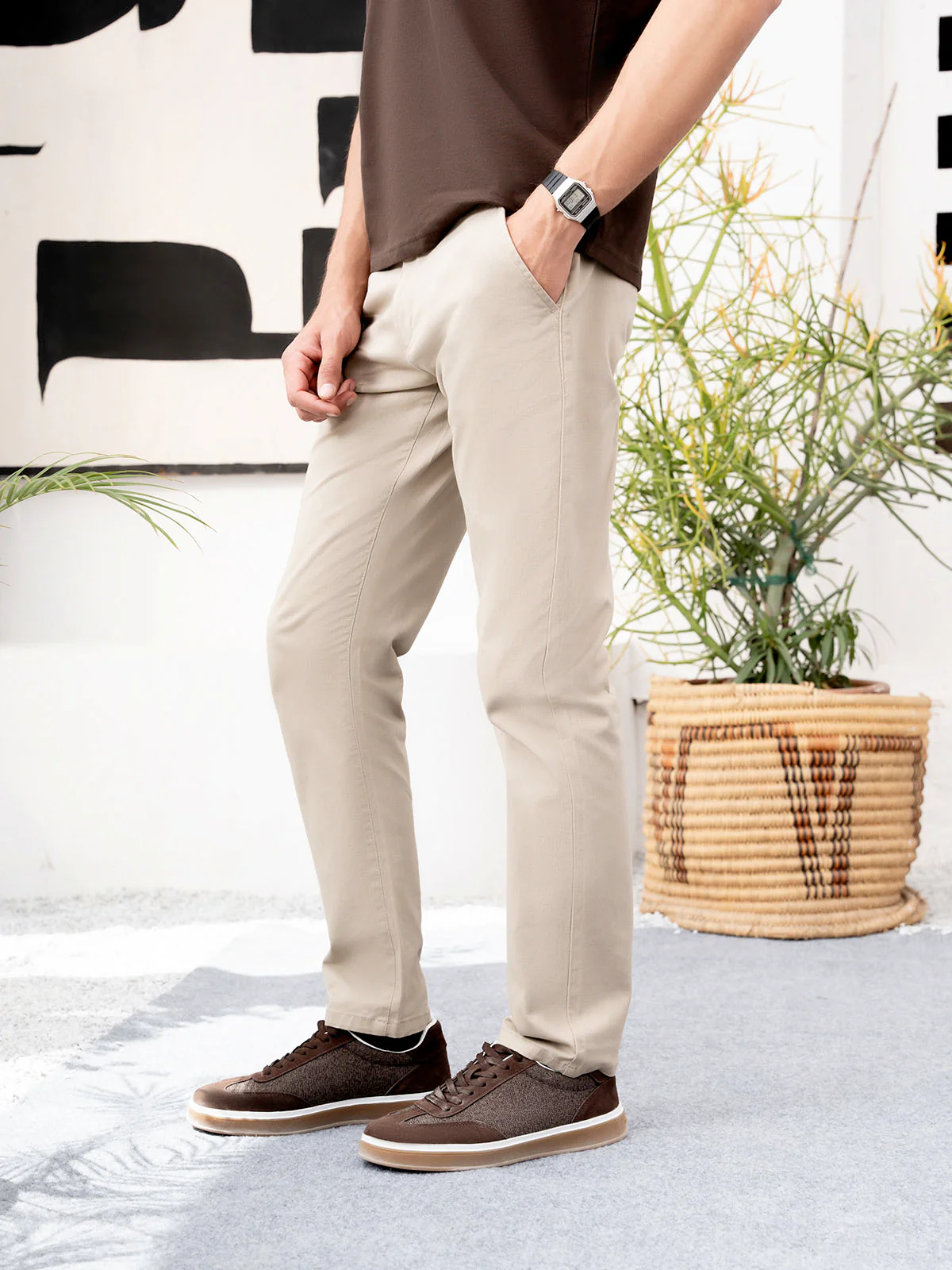 "KOHEN" Solid Slim Fit Twill Chino
