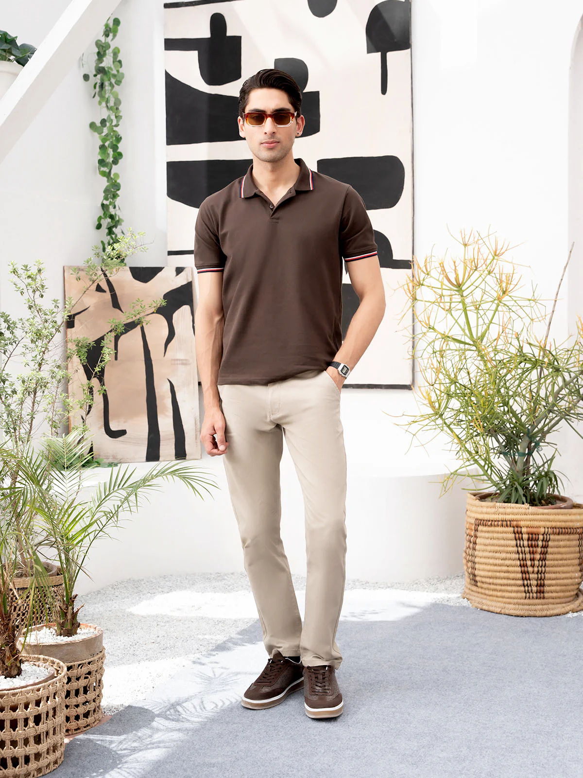 "KOHEN" Solid Slim Fit Twill Chino - Image 2