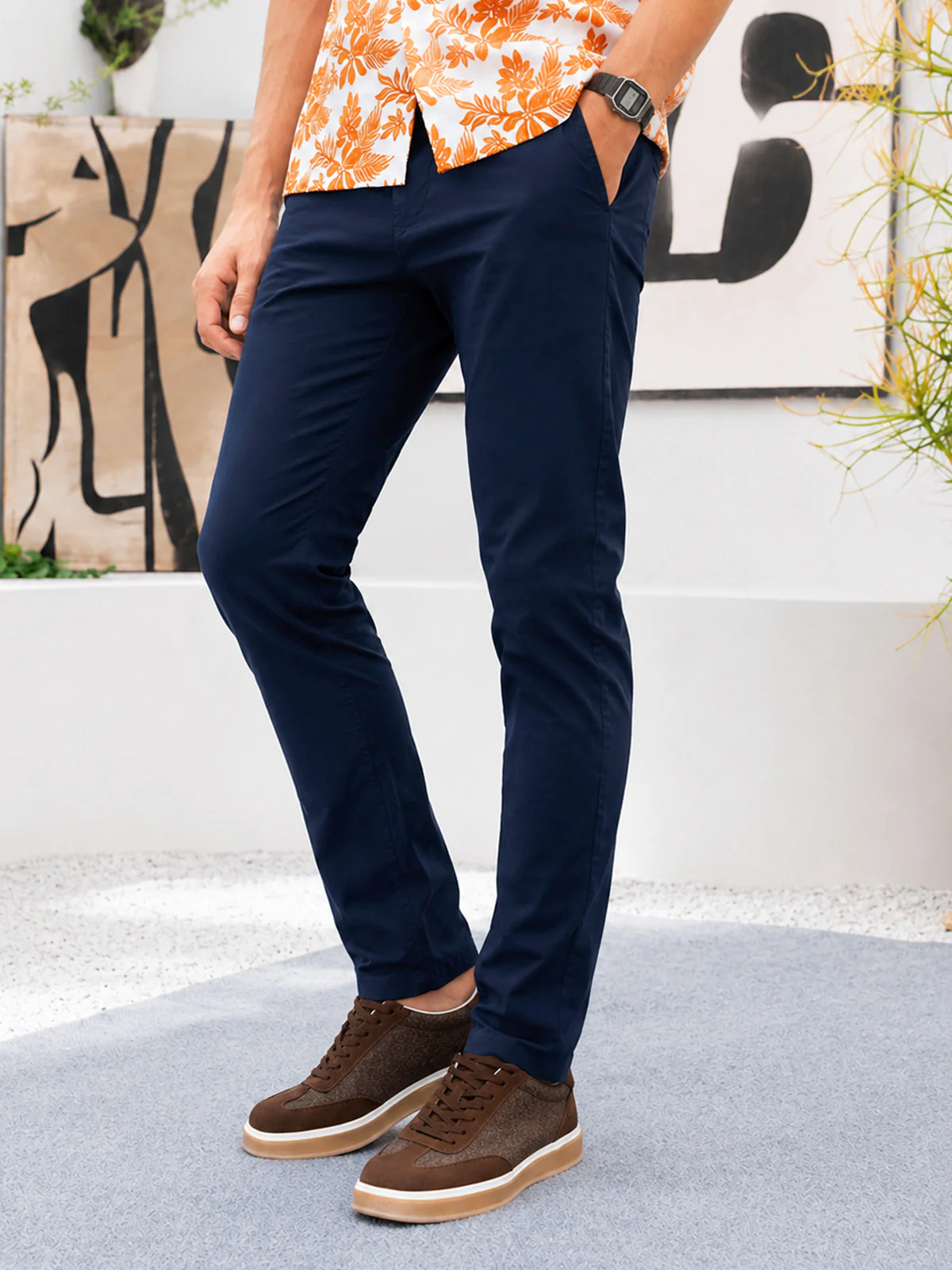 "KOHEN" Solid Slim Fit Twill Chino - Image 2