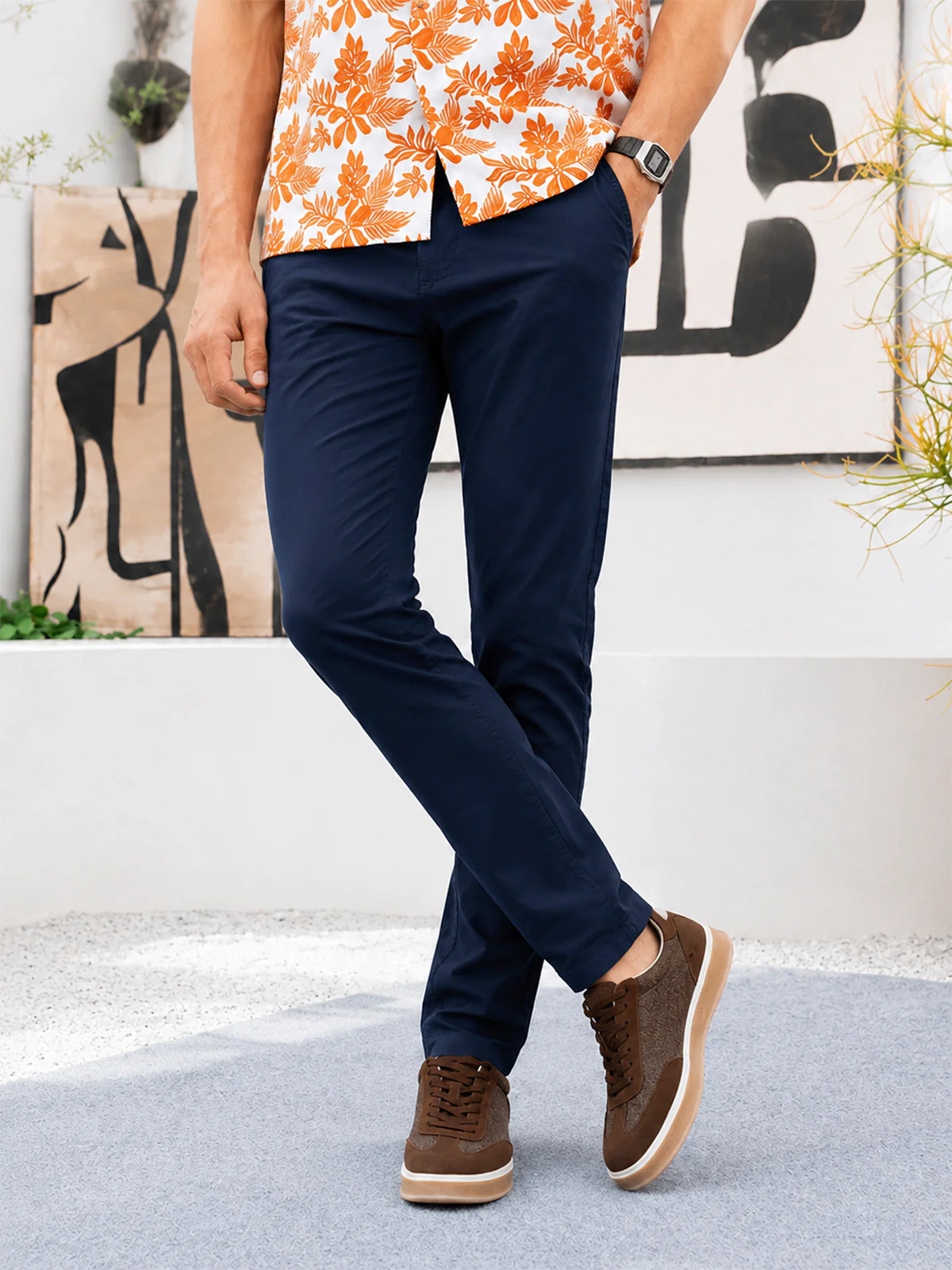 "KOHEN" Solid Slim Fit Twill Chino - Image 4