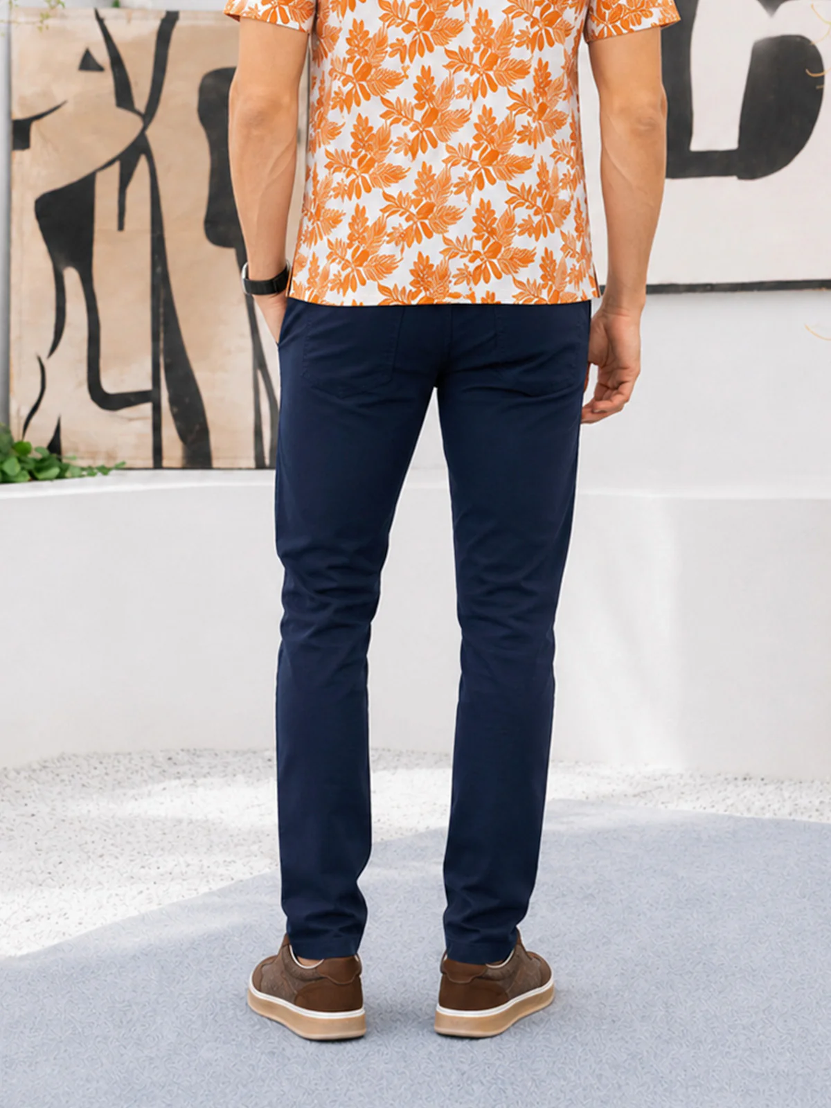 "KOHEN" Solid Slim Fit Twill Chino - Image 5