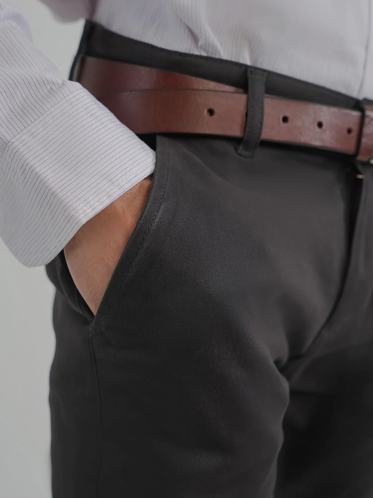 "KORBIN" Solid Slim Fit Twill Chino - Image 3
