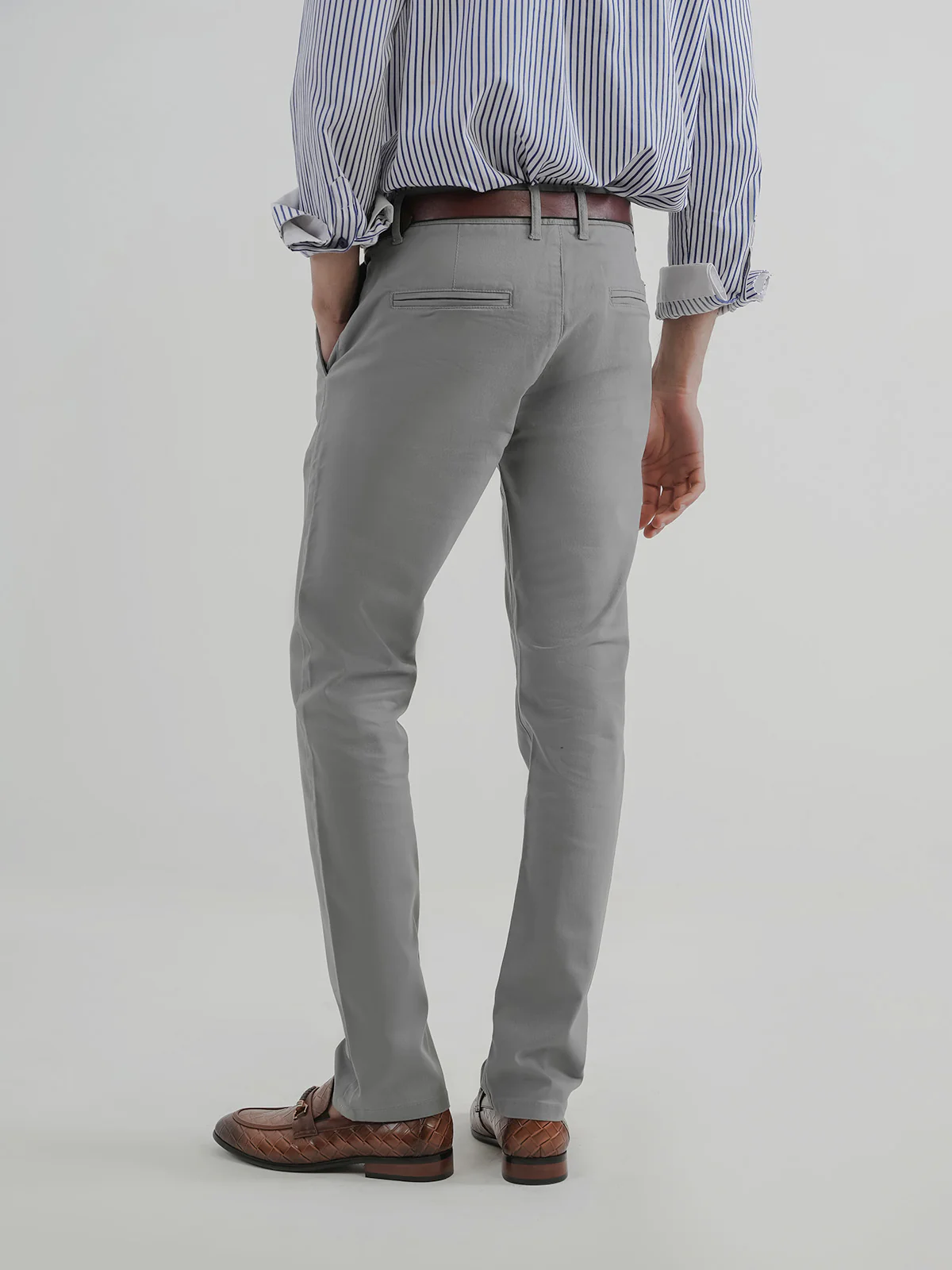 "KORBIN" Solid Slim Fit Twill Chino - Image 4