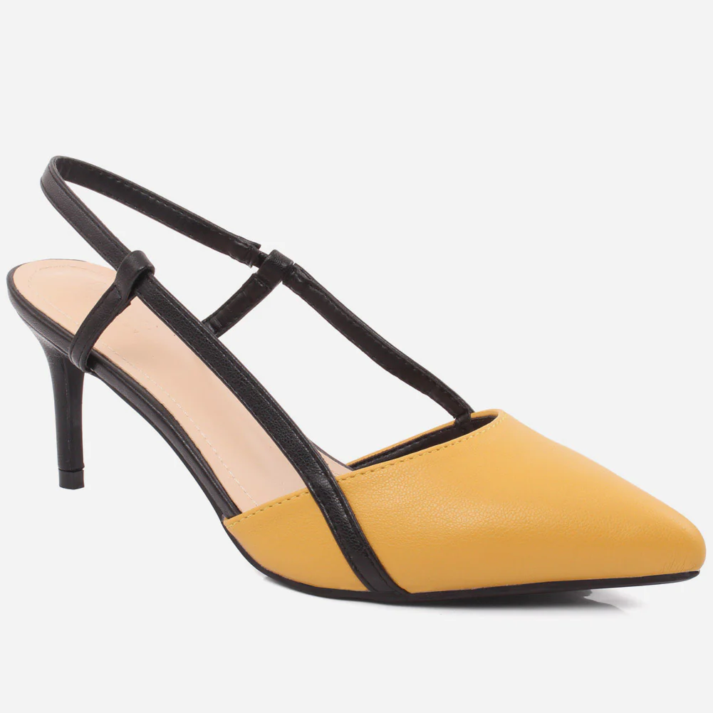 WOMEN "AVERILL" SLING BACK CLOSED TOE STILETTO HEEL SANDALS