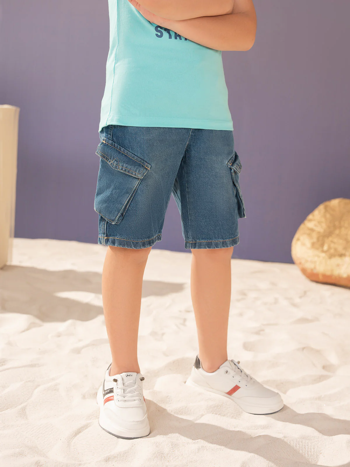 "LEWIS" Cargo Fit Denim Short