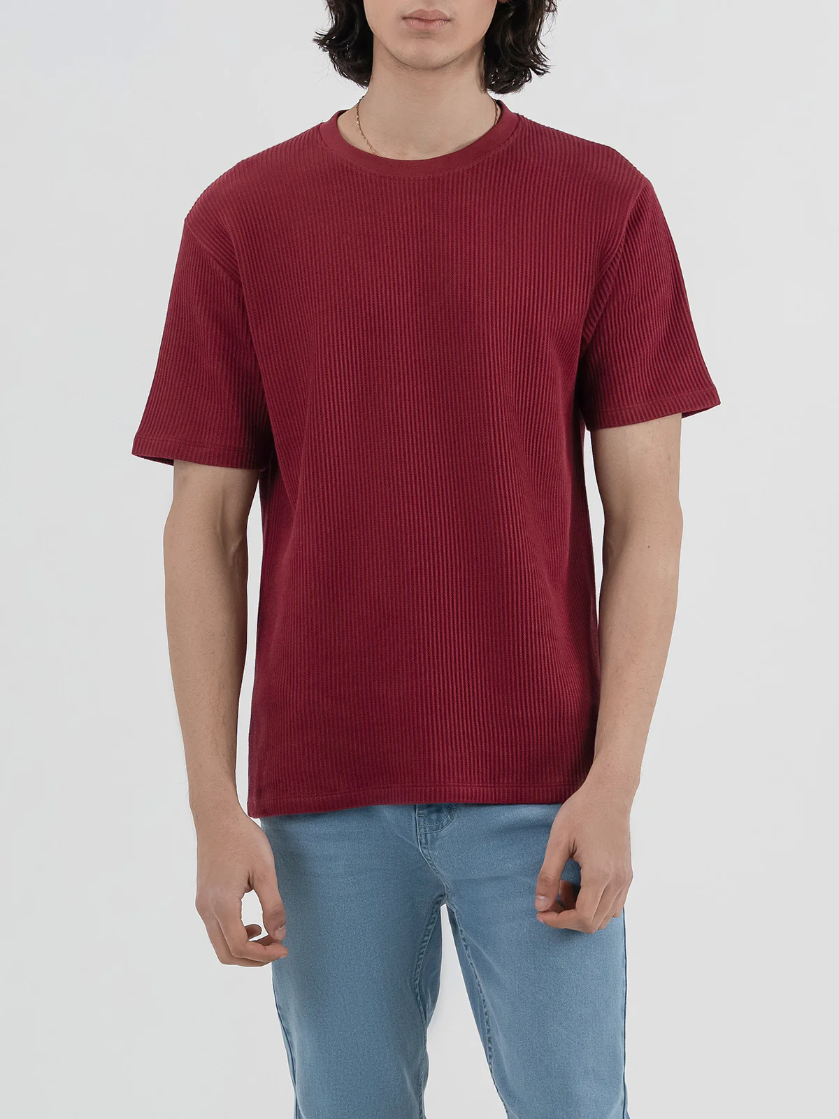 "LIYAH" Regular Fit Jacquard T-Shirt - Image 2