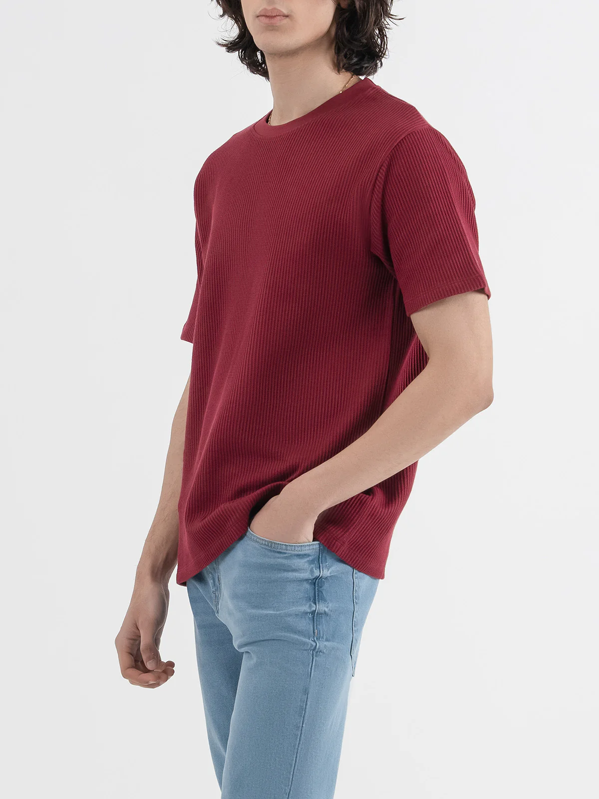"LIYAH" Regular Fit Jacquard T-Shirt - Image 4