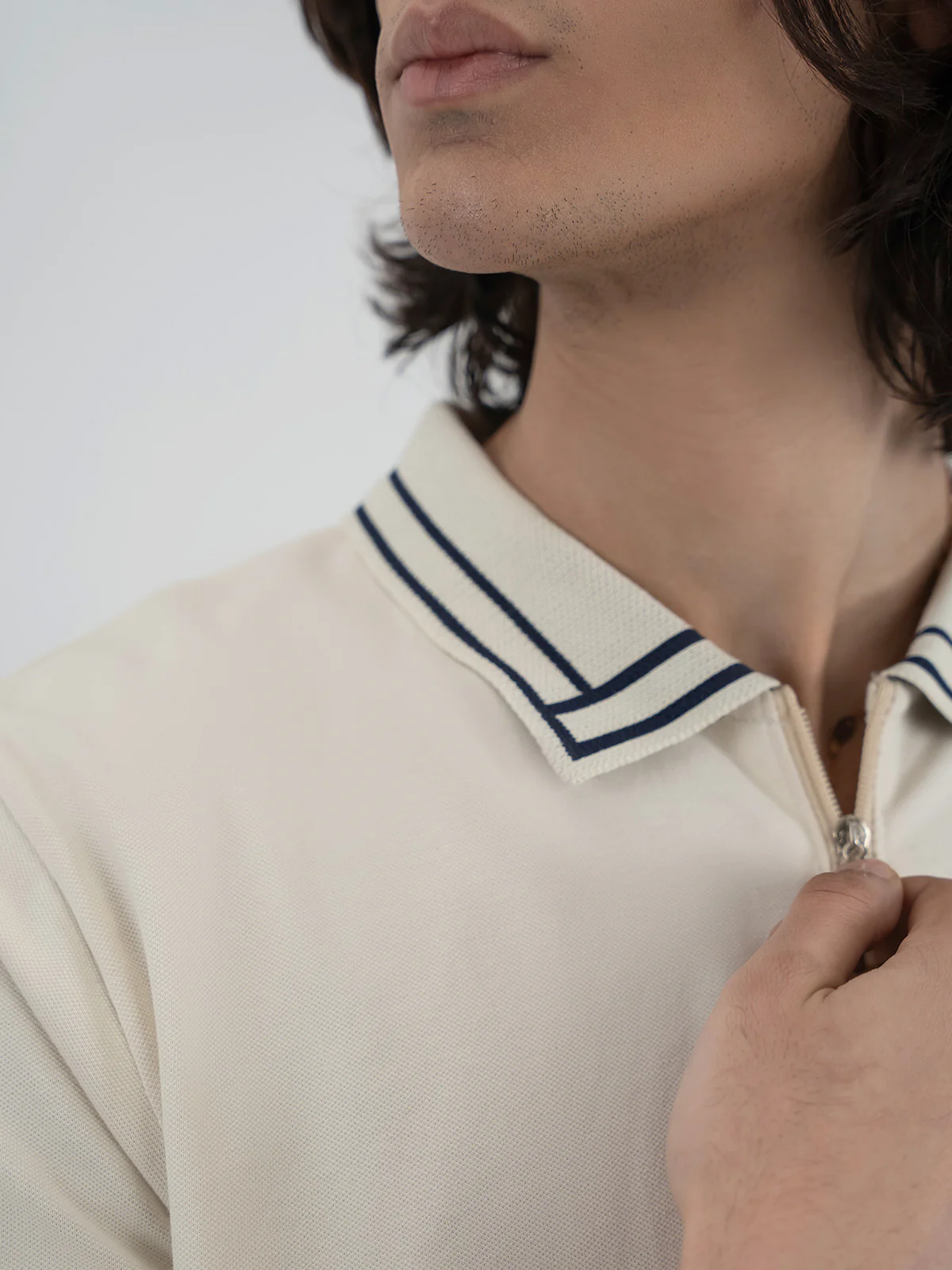 "LOGAN" Half Zipper Pique  Polo Shirt - Image 5